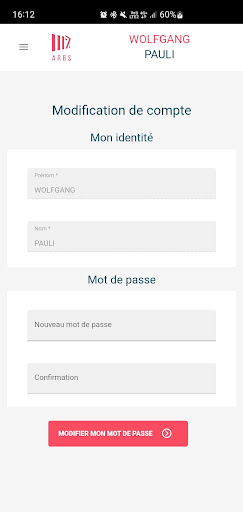 Android application Mon espace numérique ARBS screenshort