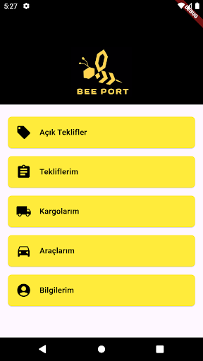 Android application Beeport Lojistik screenshort