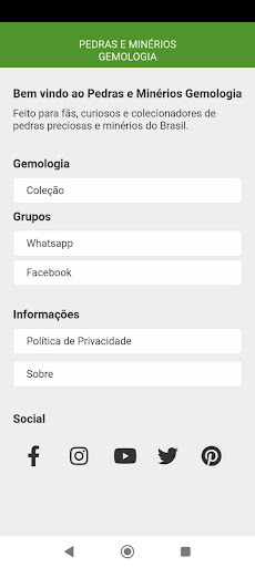 Android application Pedras e Minérios - Gemologia screenshort