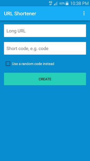Android application URL Shortener screenshort