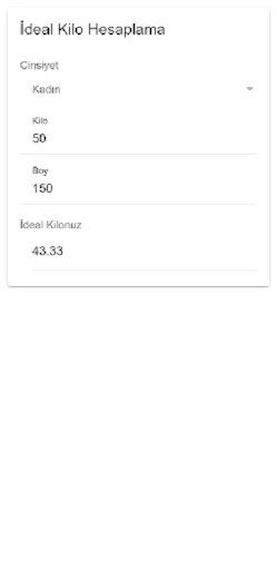 Vücut Normali Kilo Hesaplaması Screen 2