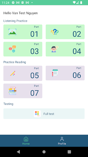 Android application English all in one TOEIC Test screenshort