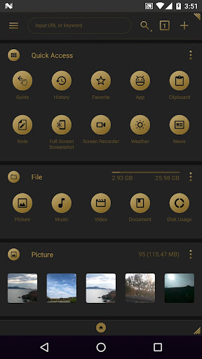 Android application fooViewTheme - Black Golden screenshort