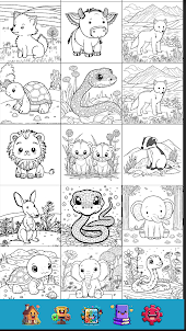 Cartoon Animal Coloring Book