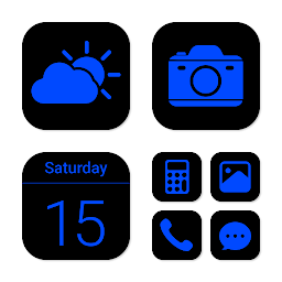 Image de l'icône Wow Blue Dark Theme, Icon Pack
