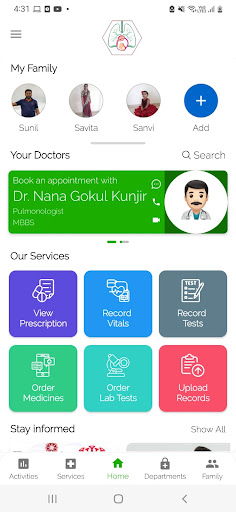 Android application Dr.Kunjir's BRIO clinic screenshort
