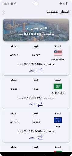 Exchange rates in Egypt 1