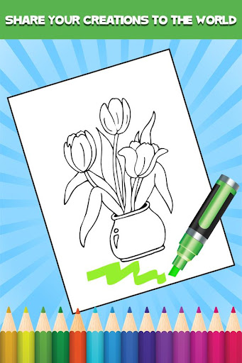 Flowers Coloring Book Screen 3