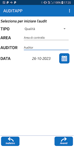 AUDITAPP Screen 2