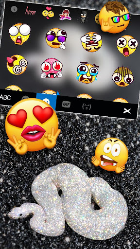 Glitter Silver Snake Keyboard Screen 3