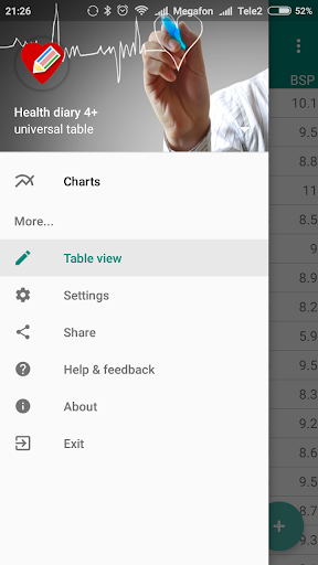 Health diary Screen 2