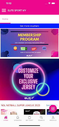 Android application ELITE SPORT MY screenshort