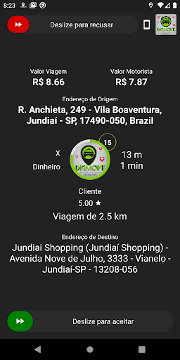 Android application DIGMOVE - Motorista screenshort