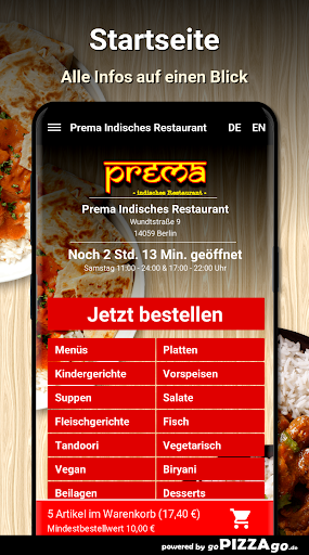 Prema Indisches Restaurant Ber Screen 2