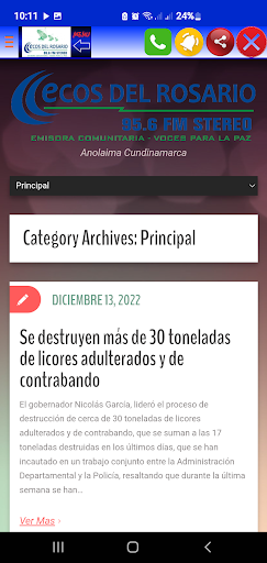 Android application Ecos Del Rosario screenshort