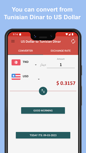 US Dollar to Tunisian Dinar Screen 3