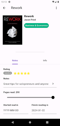 BooksterApp: reading tracker Screen 3