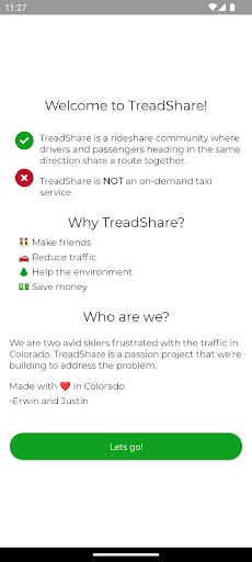 Android application TreadShare screenshort