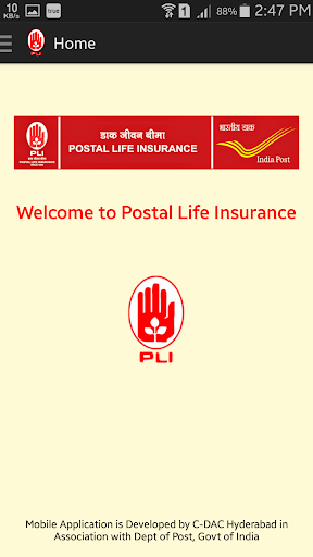 Android application Postal Life Insurance screenshort