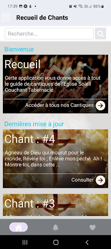 Android application Recueil SCT screenshort