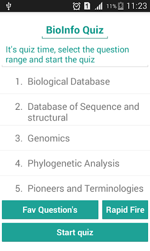 Bio Informatics Quiz Screen 2