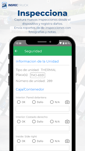 Android application Inspectruck screenshort