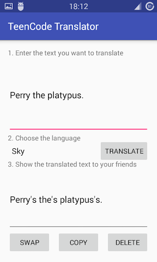 TeenCode Translator Screen 3