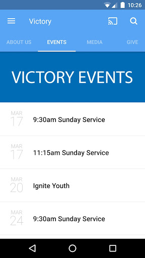 Android application Victory screenshort