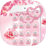 Cover Image of Download Pink Rose Diamond Theme  APK
