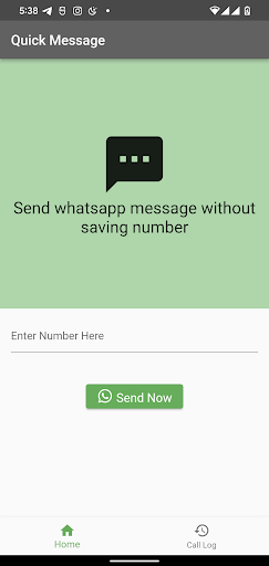 Android application Quick Message:No saving number screenshort