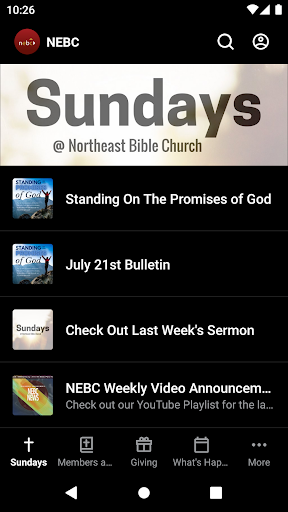 Android application Northeast Bible Church screenshort