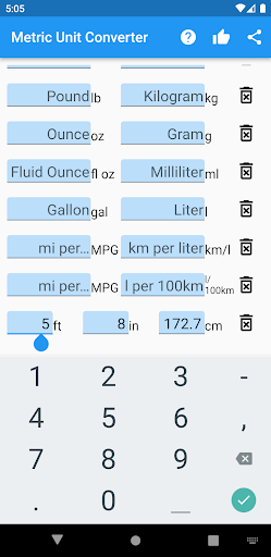 Metric Converter Screen 3