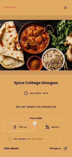 Android application Spice Cottage Glasgow screenshort