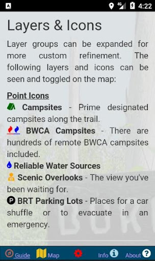 Border Route Trail Offline Map Screen 2