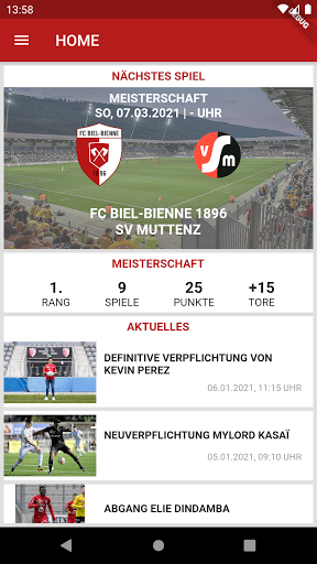 Android application FC Biel-Bienne 1896 screenshort