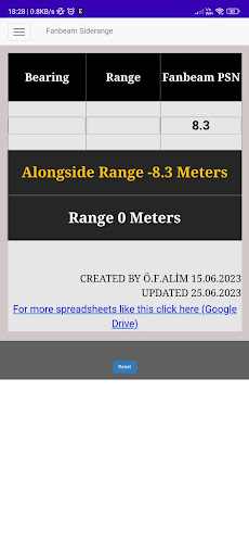 Offshore TR Calculations Screen 2