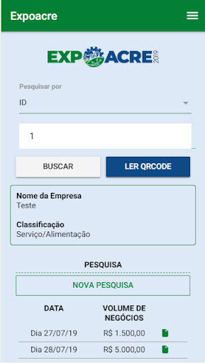 Android application Expoacre screenshort