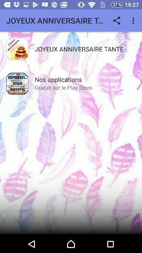 Android application Bon anniversaire, chère tante screenshort