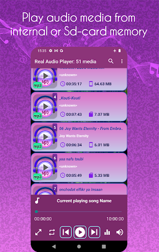 Android application Real Audio Player screenshort