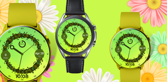 Floral watch face green