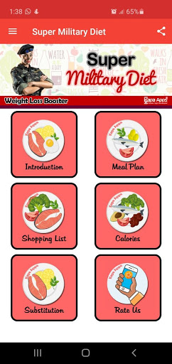 Android application Super Military Diet screenshort