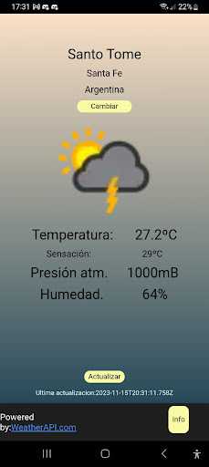 Android application Clima App screenshort