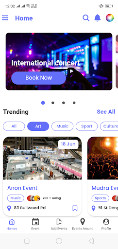 Android application Event-Planner | Ticket Booking screenshort