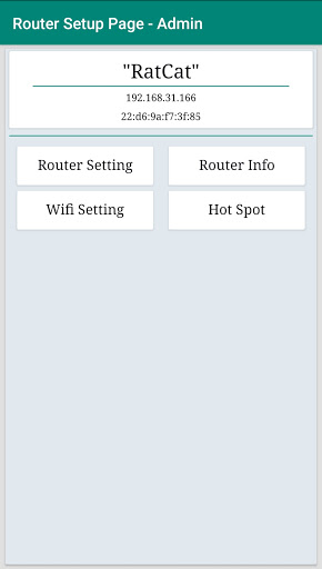 Android application Router Setup Page screenshort