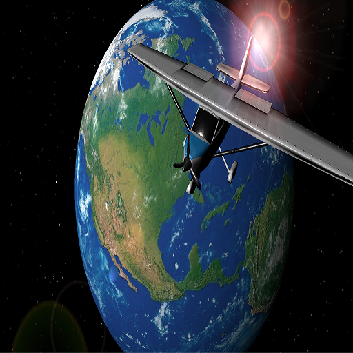 3D Earth Airplane Flying  Icon