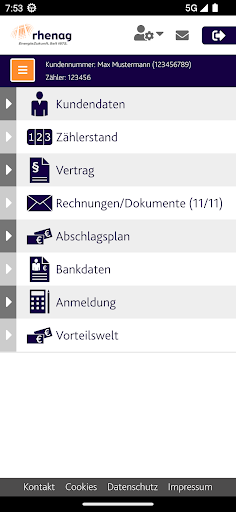 Android application meine rhenag screenshort
