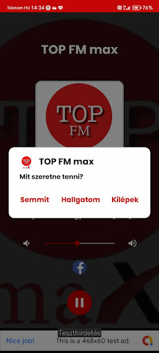 Android application TOP FM max rádió screenshort