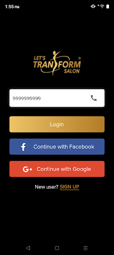 Android application Lets Transform Salon screenshort