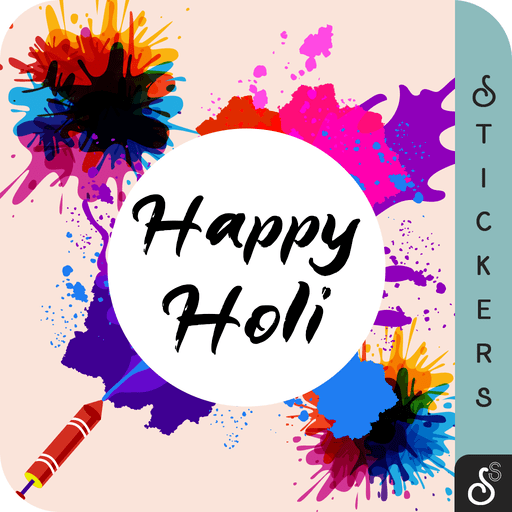 Holi Sticker and quotes logo