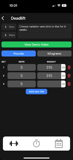 Element 26 Workout App Screen 3